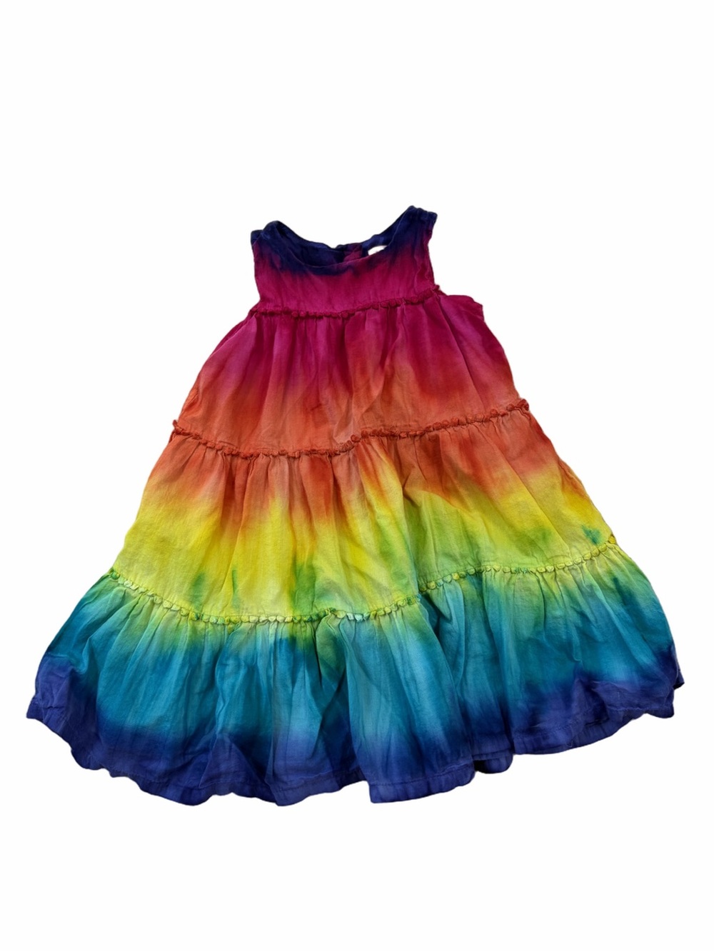 Pandemonium Girls Size 5 Rainbow Tie Dye Tiered Tank Dress